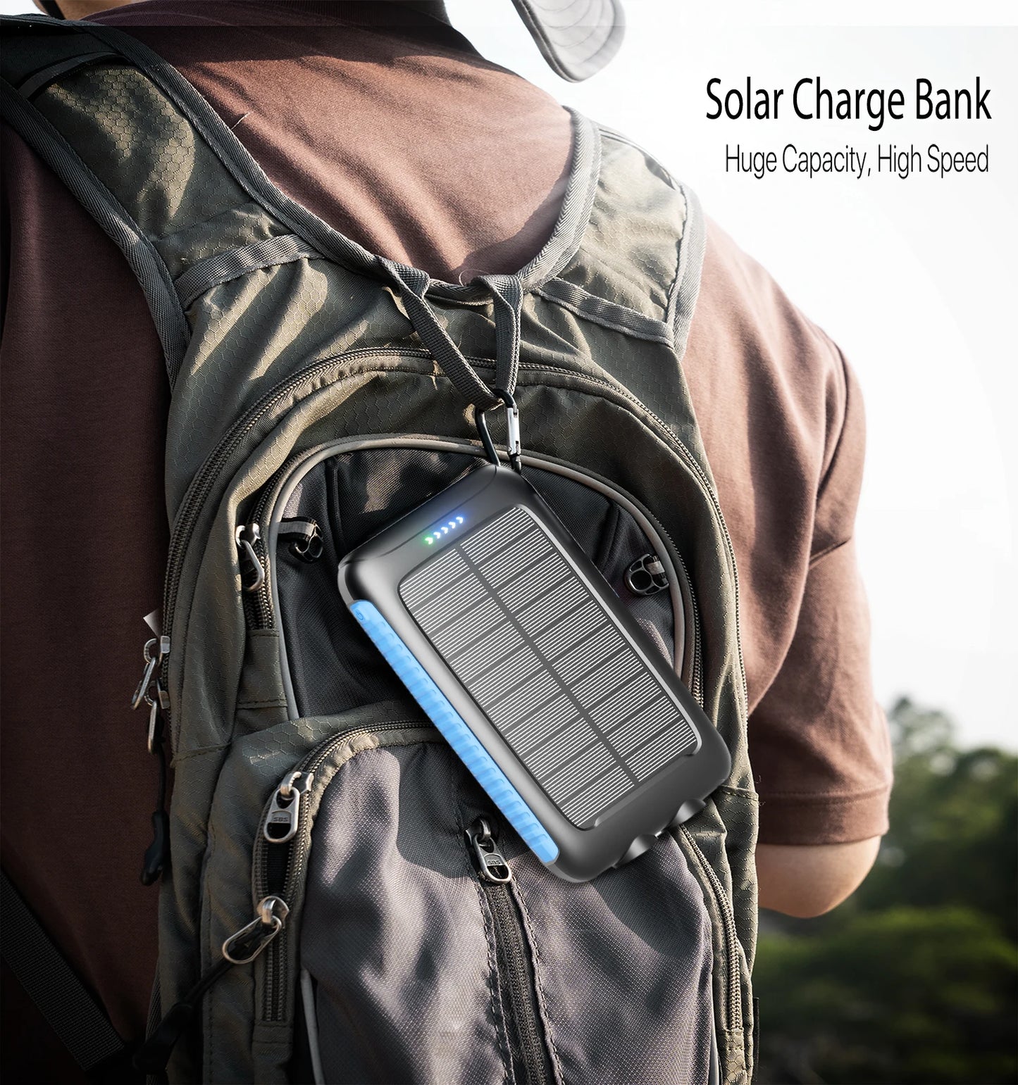Solar Power Bank Portable Charger for Outdoor Adventures