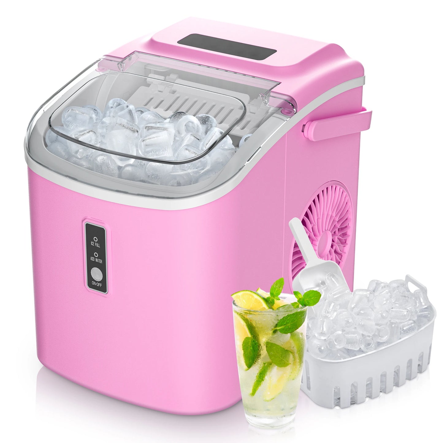 SIMZLIFE Portable Ice Maker 26.5 Lbs Per Day 9 Cubes