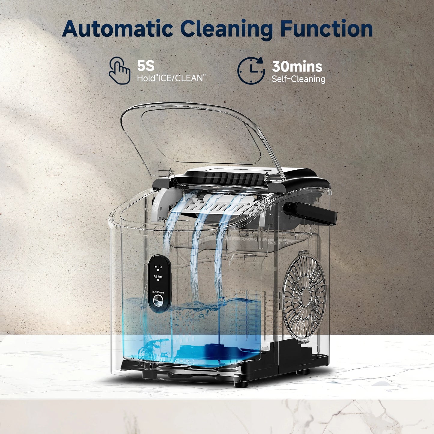 SIMZLIFE Portable Ice Maker 26.5 Lbs Per Day 9 Cubes