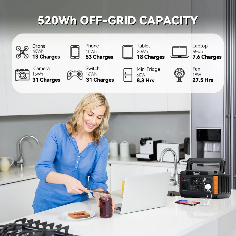 FF FlashFish Portable Solar Generator For Outdoor Use