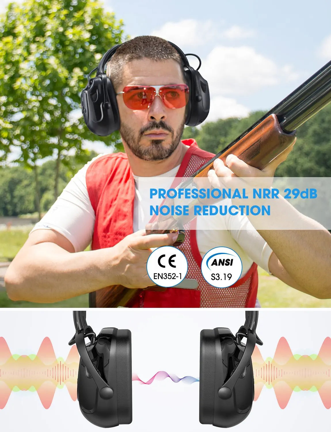 Mpow Bluetooth Noise Reduction Ear Muffs for Ultimate Hearing Protection