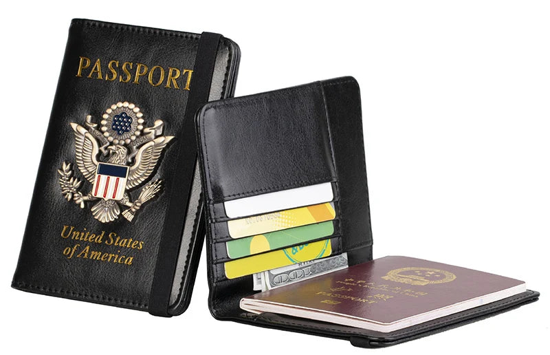 Passport Holder With Card Slots RFID blocking