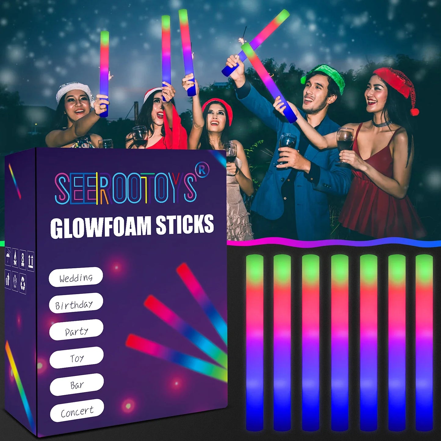 Electronic LED Glow Sticks Party Luminous Foam Rods