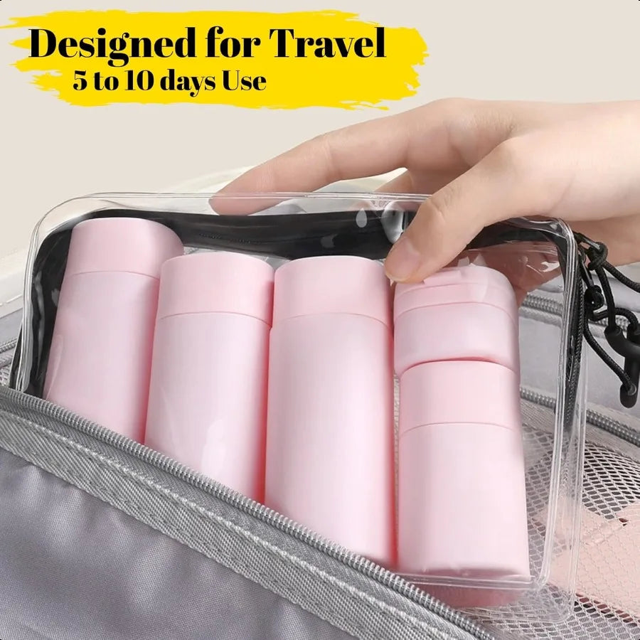5pcs Travel Cream Dispenser Bottles Set TSA Approved Containers