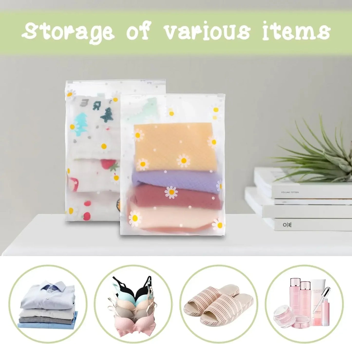 5/10PCS Reusable Ziplock Bags Plastic Travel Clothes Bags