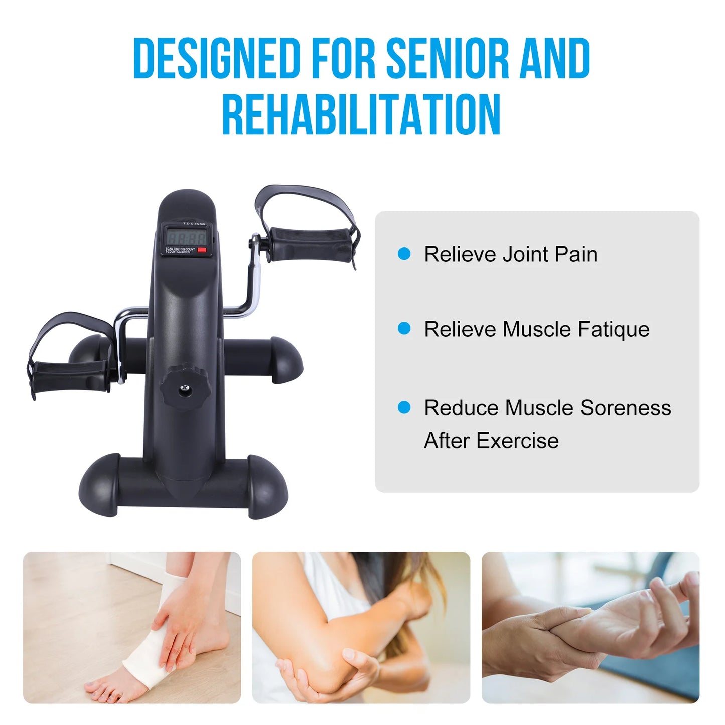 Multi-Function Stepper Exercise Bike LCD Screen Portable Foot Pedal Exerciser