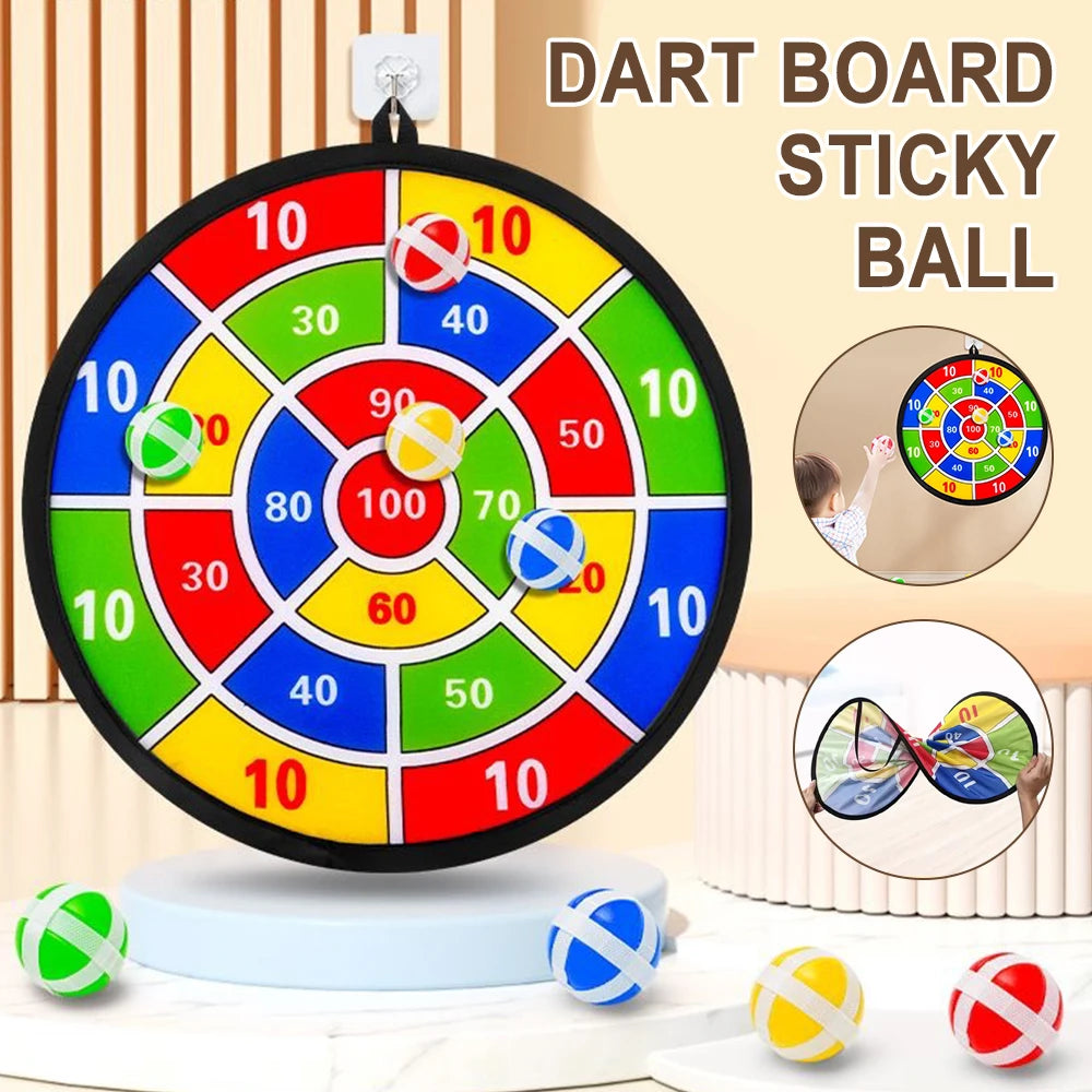 Children Folding Darts Board Game with Sticky Balls Set