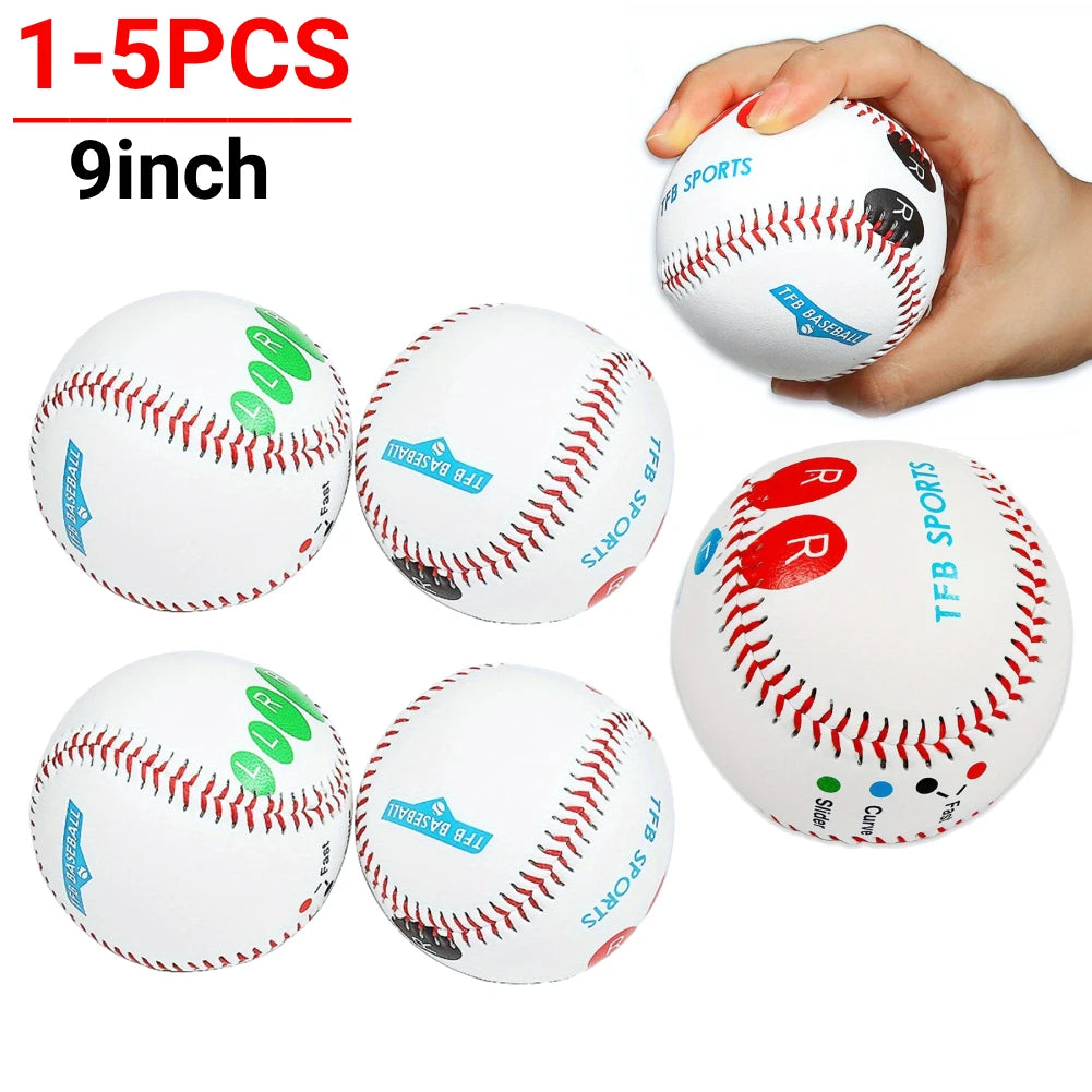 Pitch Training Baseball with Finger Placement Markers for Practice, 1 to 5 pcs.