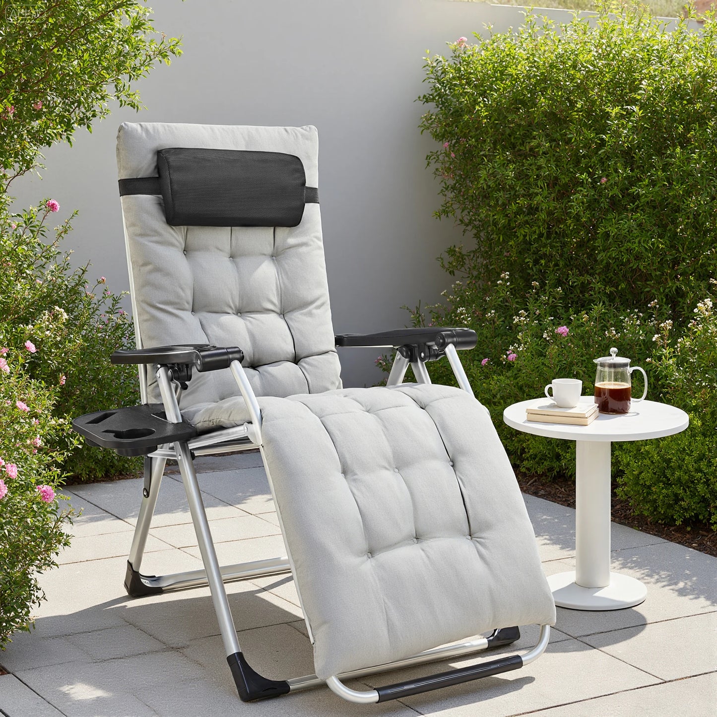JHK Zero Gravity Portable Recliner Set Outdoor Patio Lounge