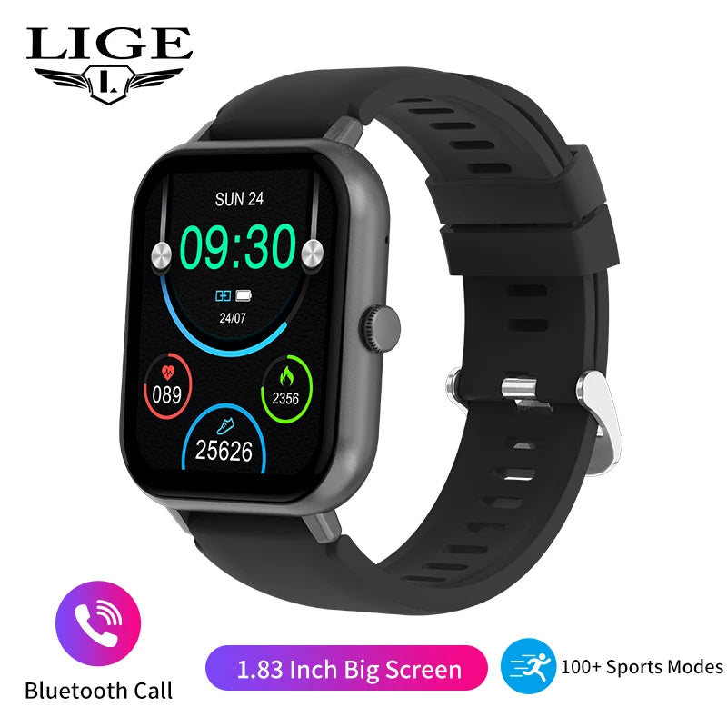 LIGE Waterproof Smart Watch Bluetooth Call For Women Men