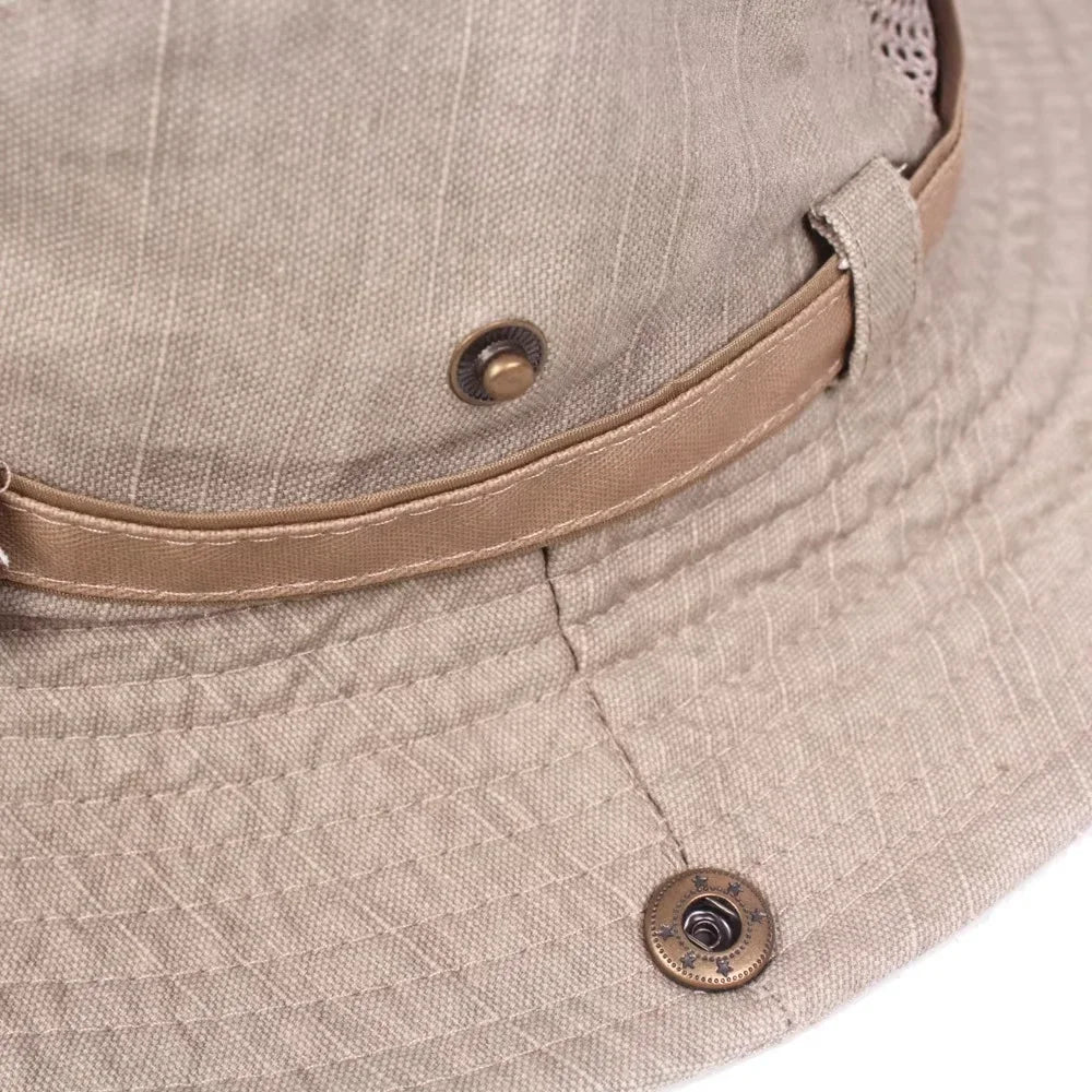Outdoor Breathable Cotton Bucket Hat For Men Sun Protection