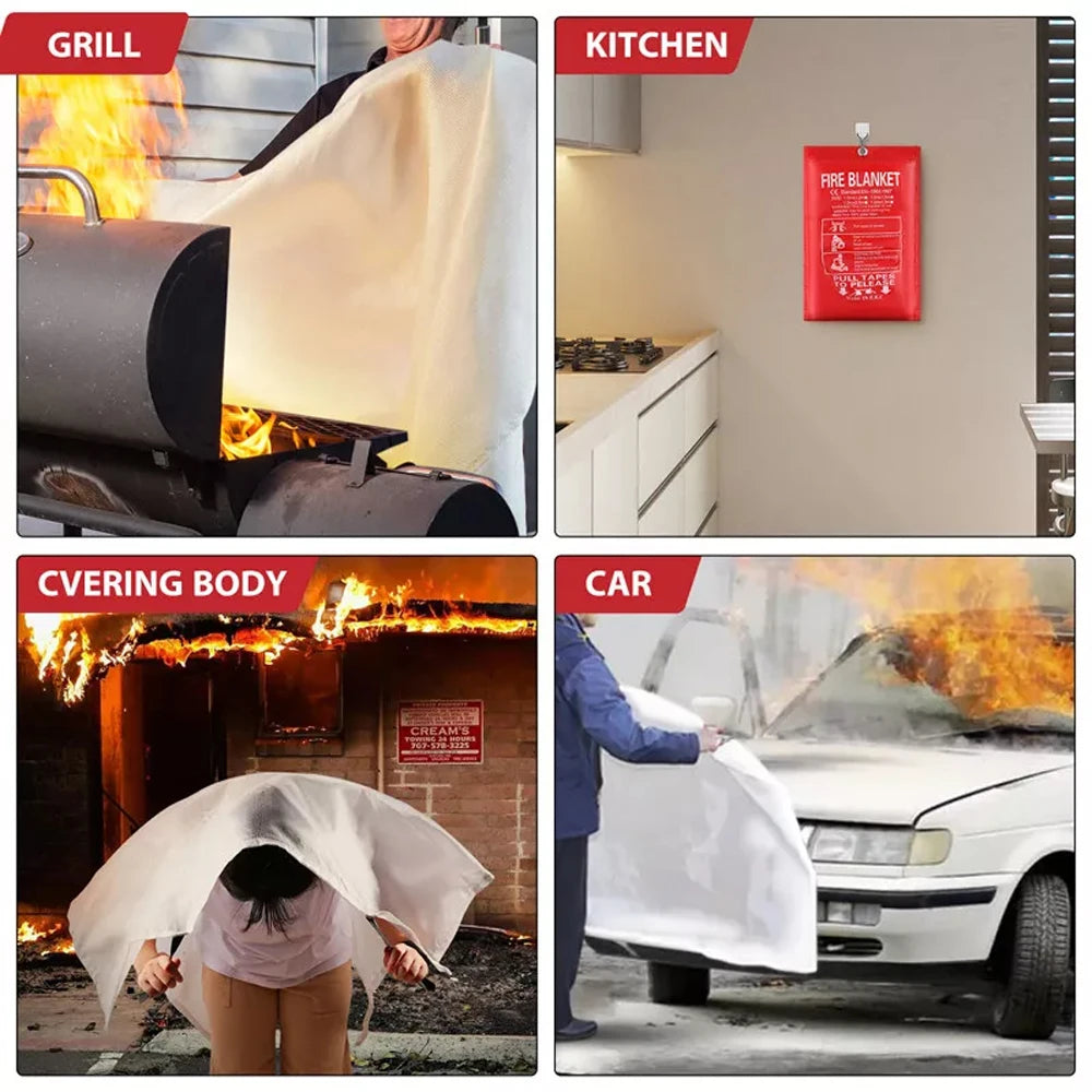 Emergency Fire Blanket Flame Retardant Survival Safety Cover