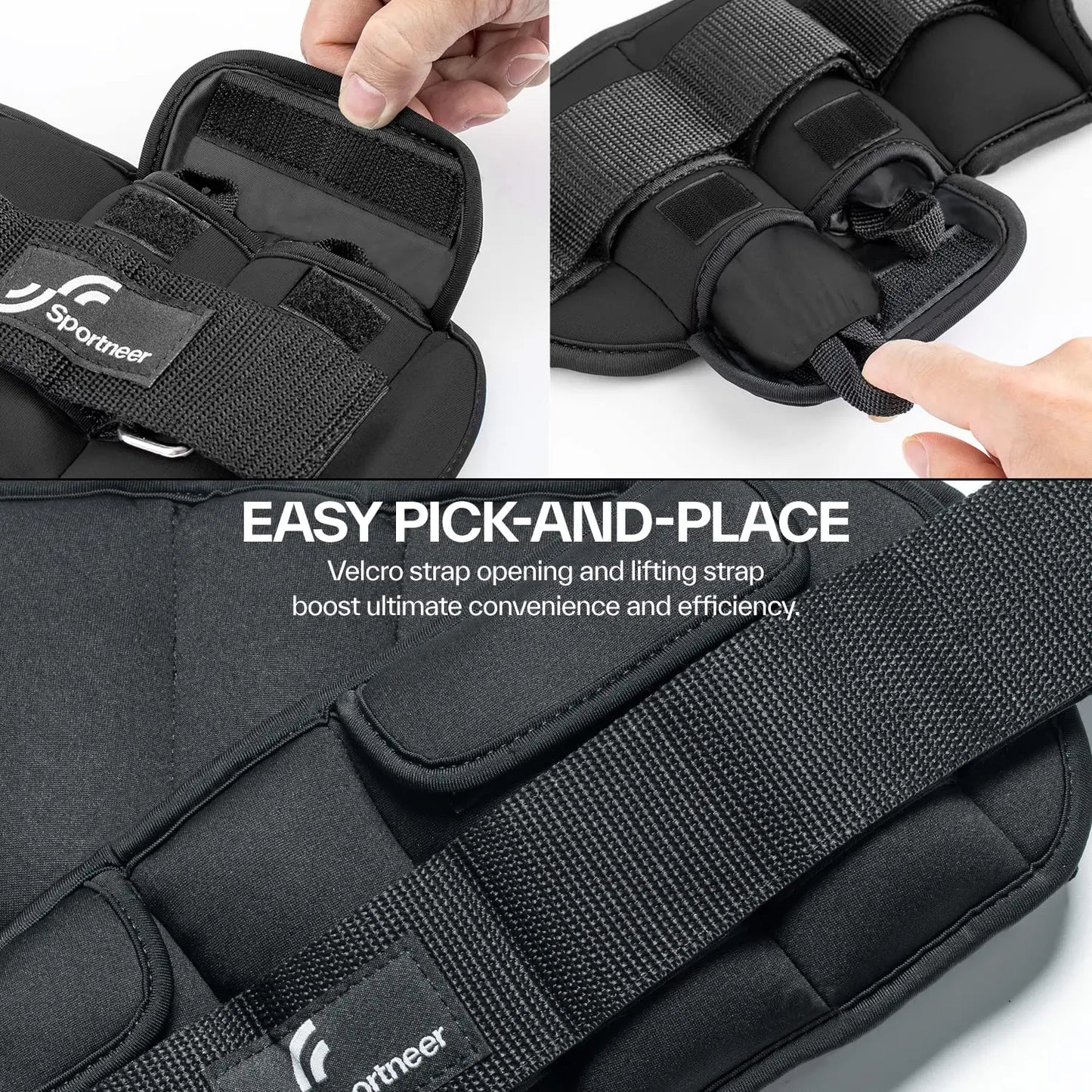 Sportneer Adjustable Wrist and Ankle Weights 1 Pair 1 to 10 lbs