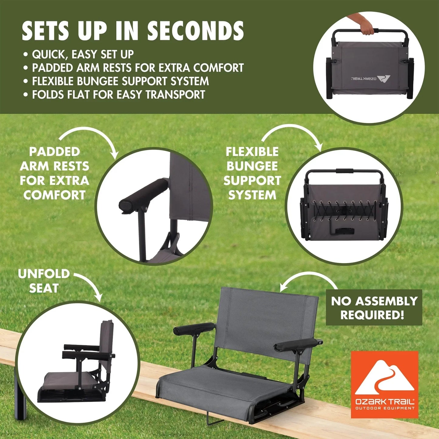 Hign-concerned Stadium Chair With Hard Arms And Cushions