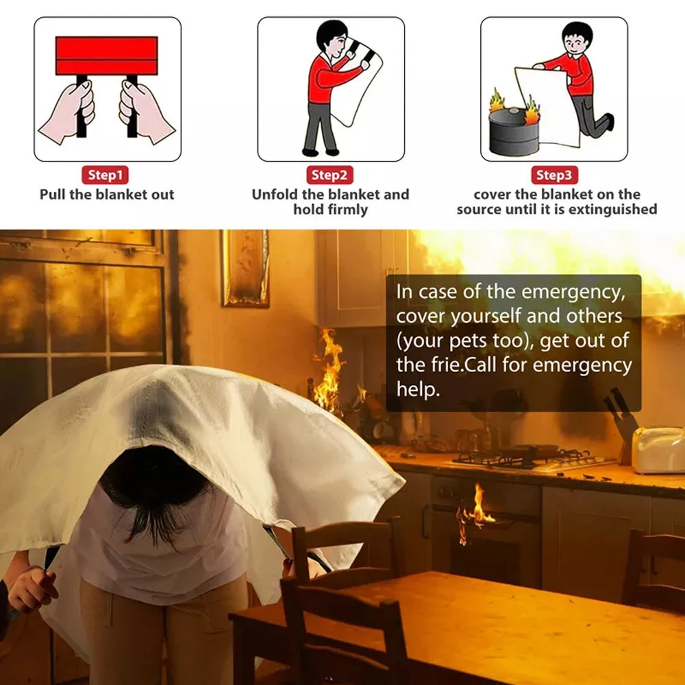 Fire Emergency Blanket for Safety and Survival Protection