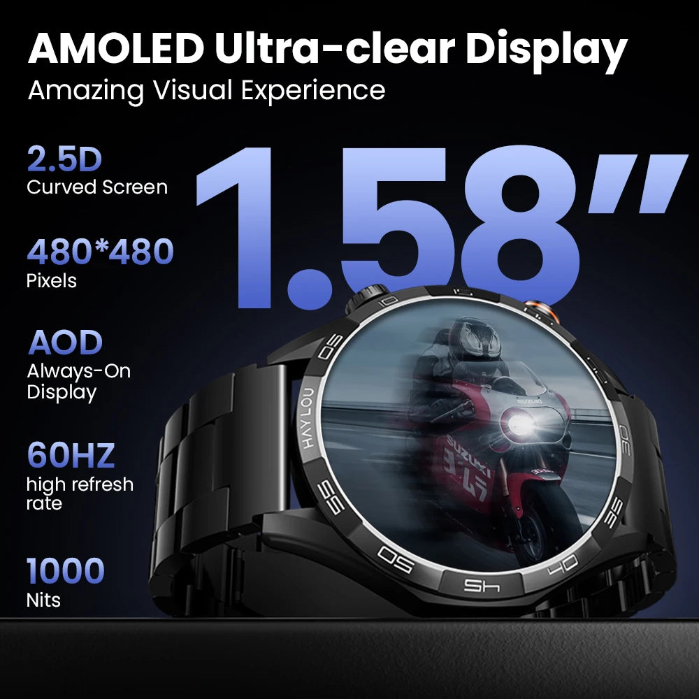 HAYLOU Solar 5 Voice Calling Smartwatch 1.58 inch AMOLED Display