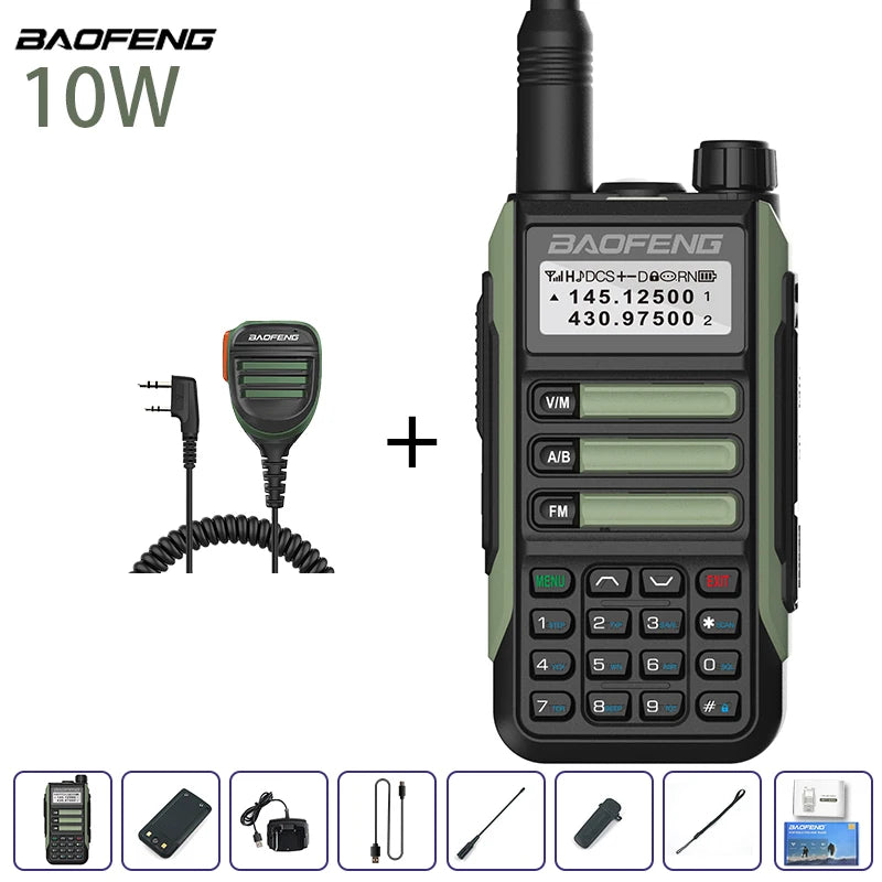 Baofeng UV-16 IP68 Waterproof Walkie Talkie Dual Band High Power Radio Long Range VHF UHF Two Way Radio with Scanner