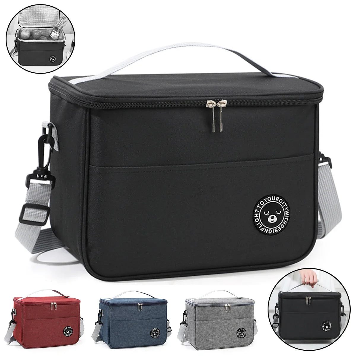 Insulated Oxford Shopping/Lunch Bags With Shoulder Strap Portable