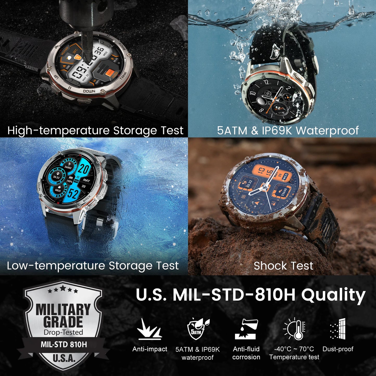 KOSPET Tank T3 Ultra GPS Smartwatch For Men With AMOLED