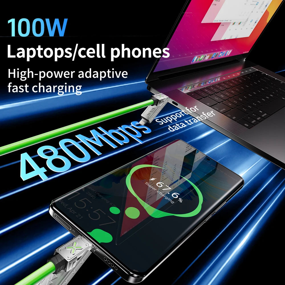 240W 4-in-1 Super Fast Charging Data Cable USB-C To Type-C