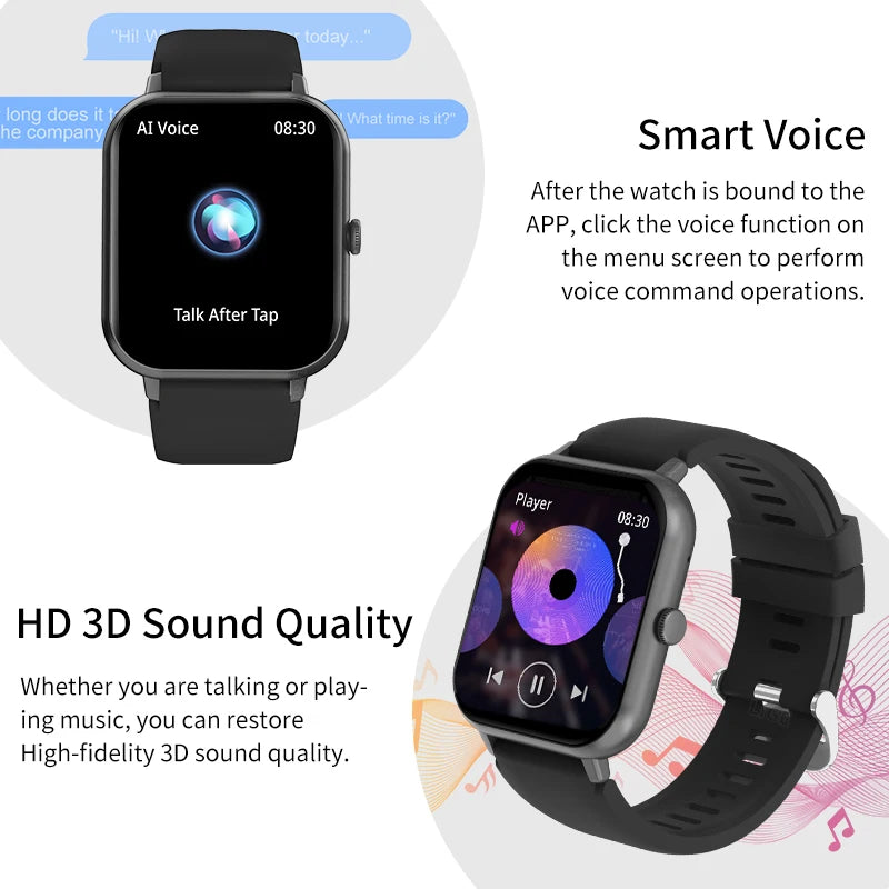 LIGE Waterproof Smart Watch Bluetooth Call For Women Men