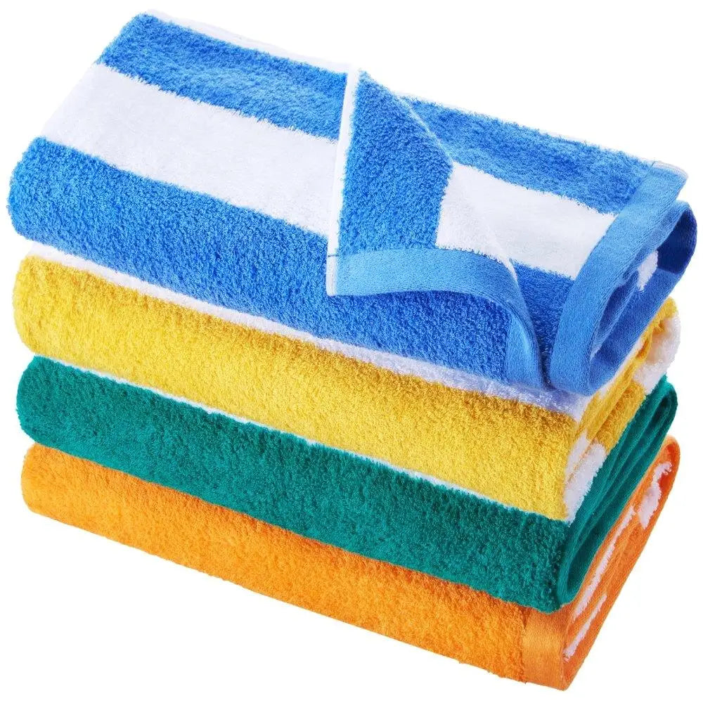 Large Cotton Plush Beach Towel Set of 4