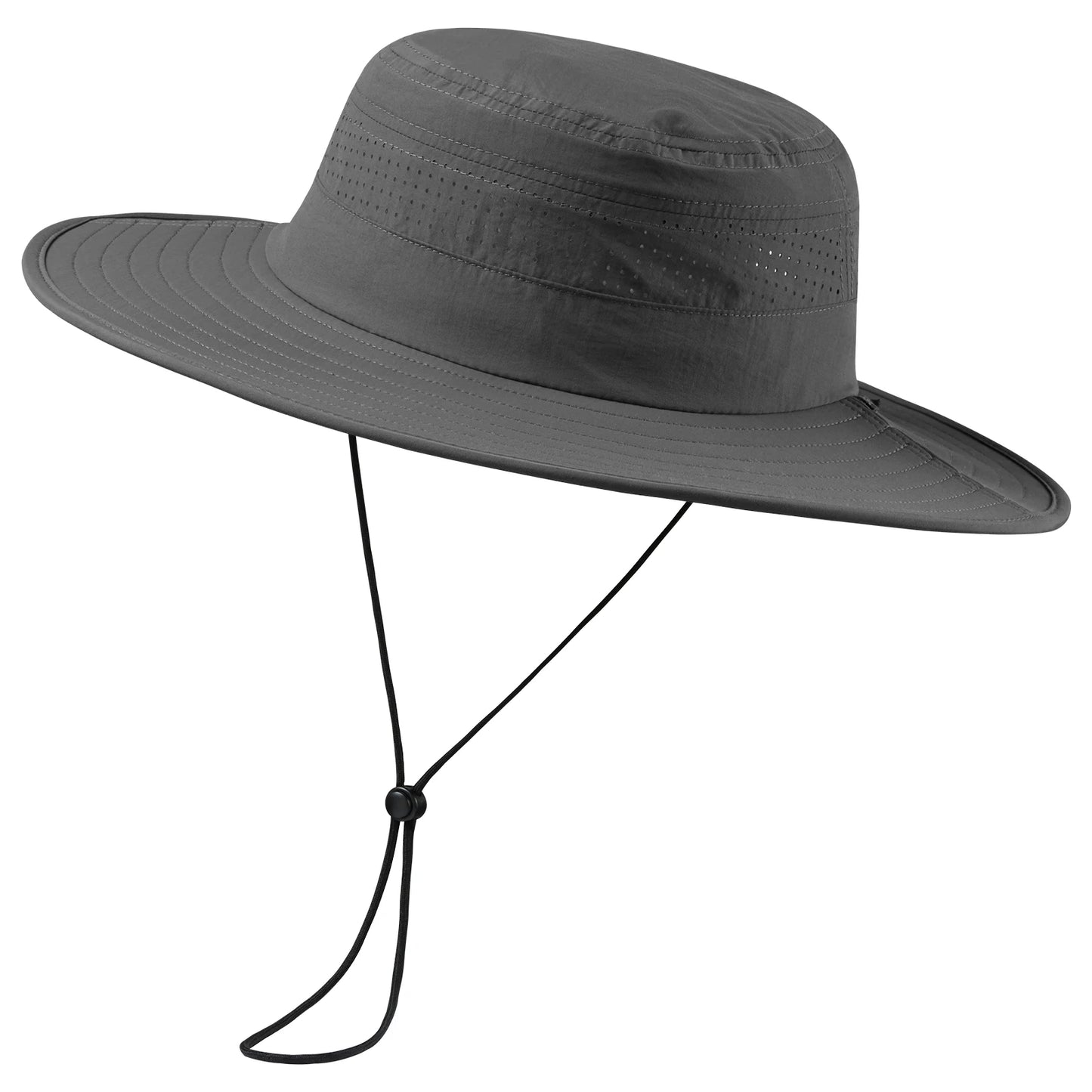 UPF 50+ Foldable Birm Water-Resistant Sun Bucket Hat with Laser Perforated Mesh Adjustable for Men Women Outdoor