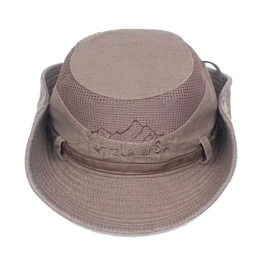 Outdoor Breathable Cotton Bucket Hat For Men Sun Protection