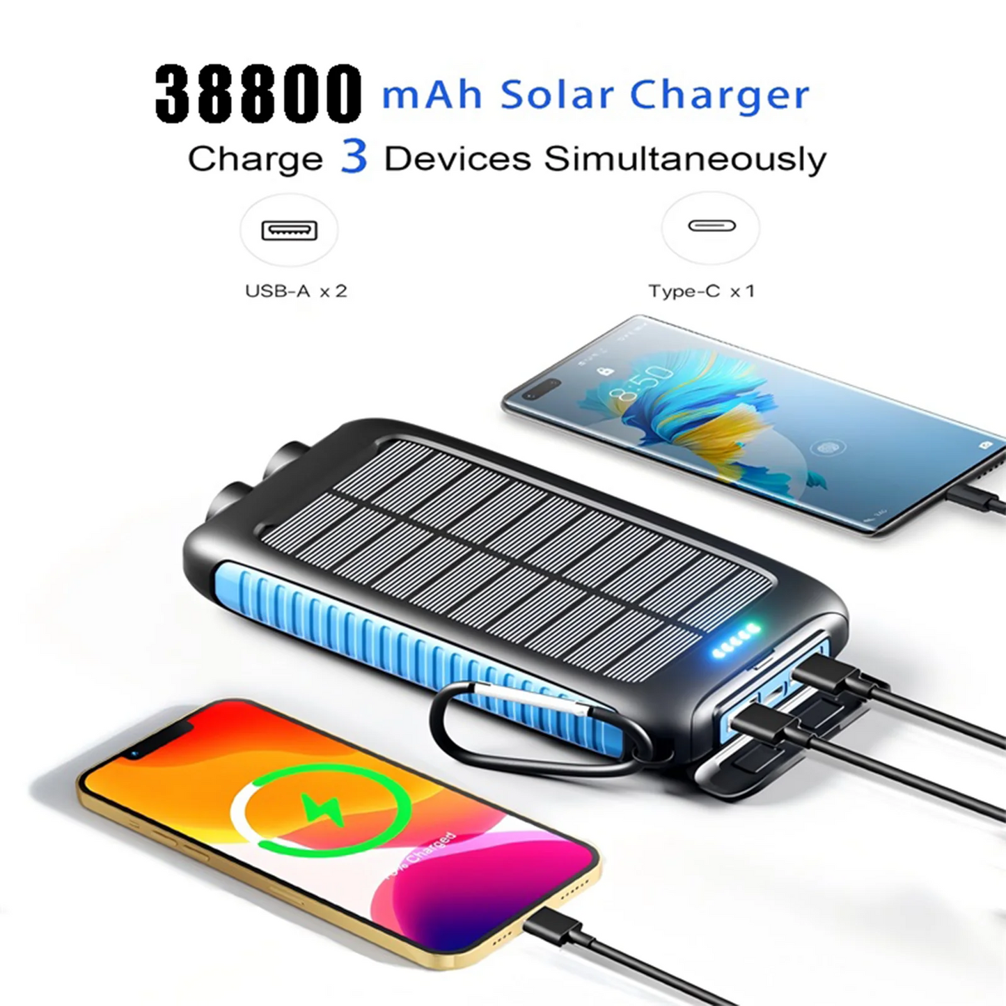 Solar Power Bank Portable Charger for Outdoor Adventures