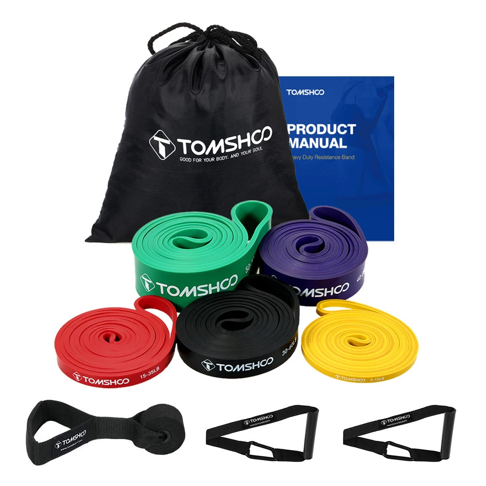 5 Packs Pull Up Assist Bands Set Resistance Loop Bands