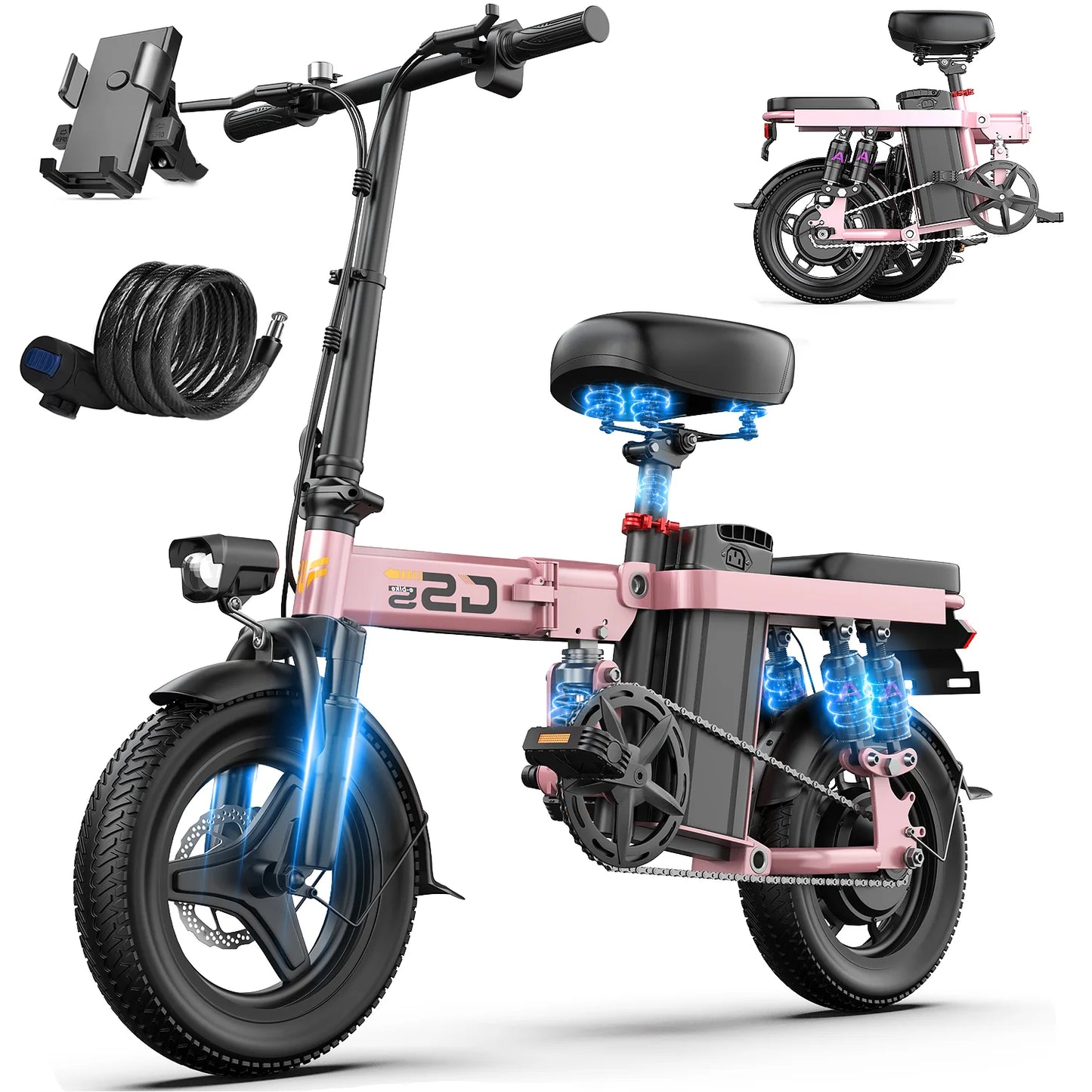 Electric Bike for Adults Teen-Folding Electric Bicycle 750W