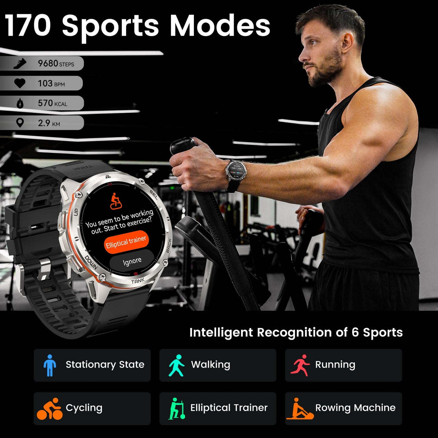 KOSPET Tank T3 Ultra GPS Smartwatch For Men With AMOLED