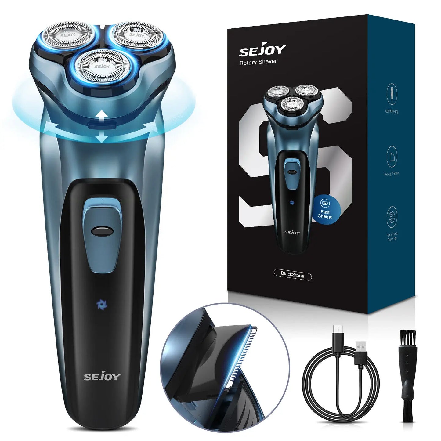 Sejoy USB Electric Shaver For Men Waterproof Razor Pro