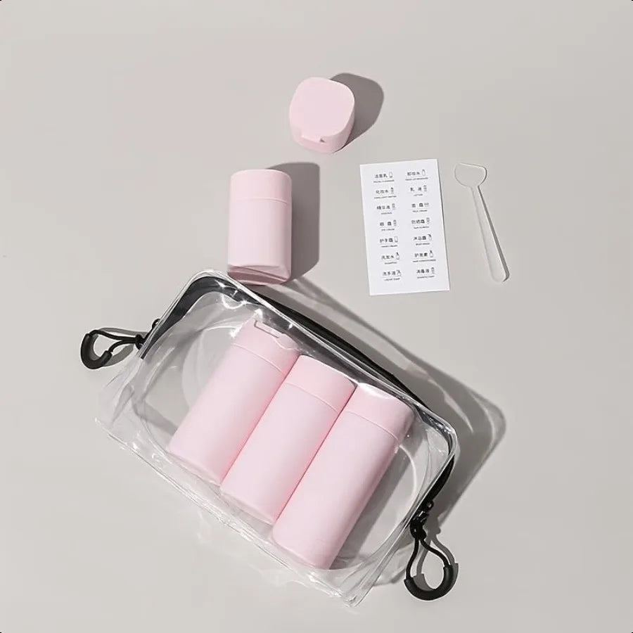 5pcs Travel Cream Dispenser Bottles Set TSA Approved Containers
