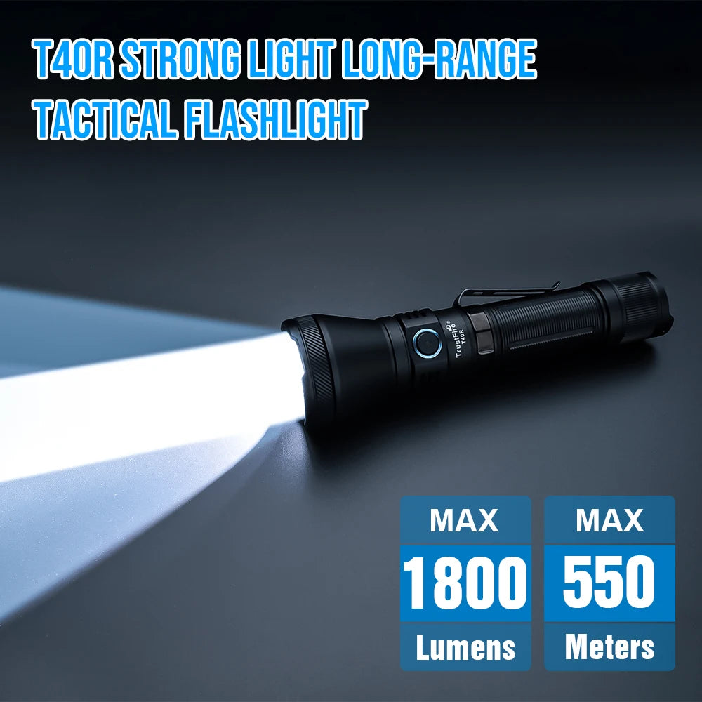 Trustfire T40R Tactical Led Flashlight 1800 Lumen Rechargeable