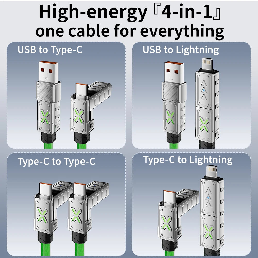 240W 4-in-1 Super Fast Charging Data Cable USB-C To Type-C
