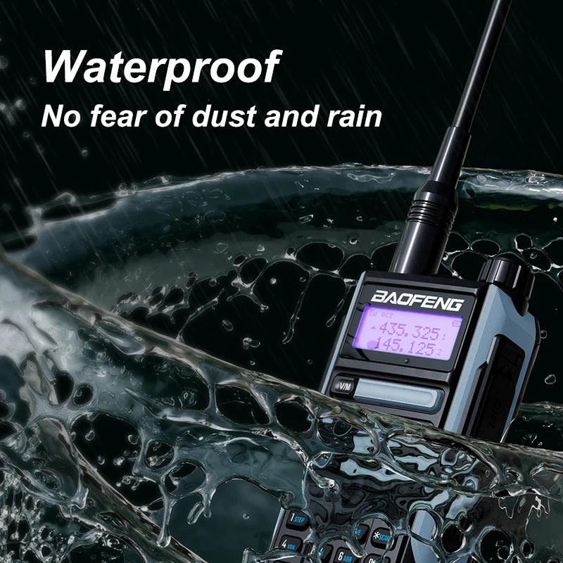 Baofeng UV-16 IP68 Waterproof Walkie Talkie Dual Band High Power Radio Long Range VHF UHF Two Way Radio with Scanner