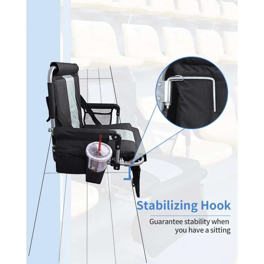 Comfortable Stadium Seats with Back Support and Cup Holders