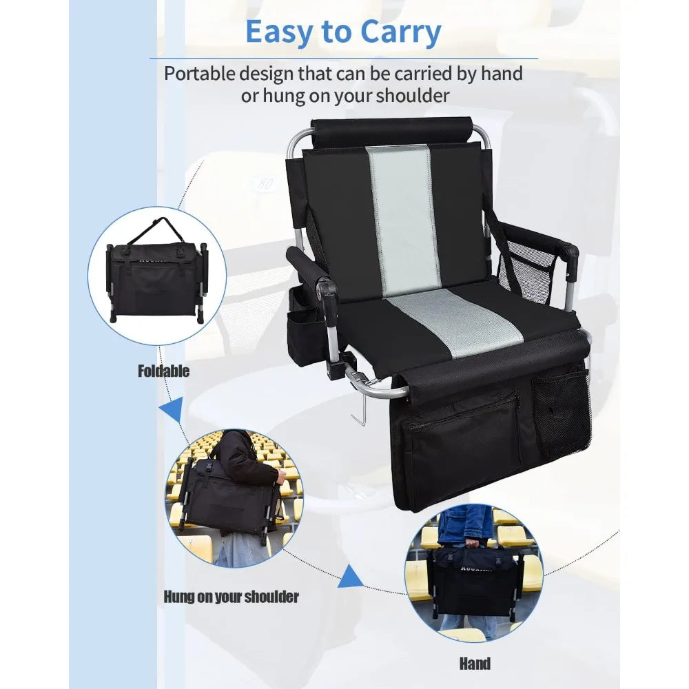 Comfortable Stadium Seats with Back Support and Cup Holders
