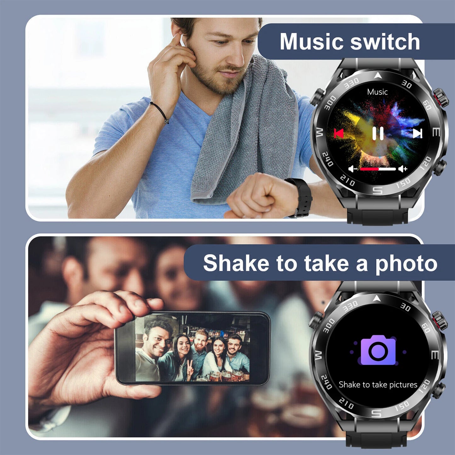 W&O X5 Pro Max Sports Smart Watch Man Woman BT Call Message NFC Health Monitor Watches For Android IOS