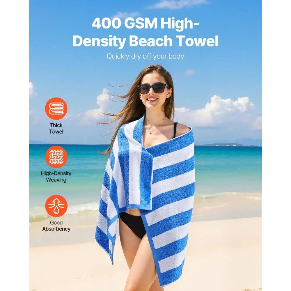 Large Cotton Plush Beach Towel Set of 4