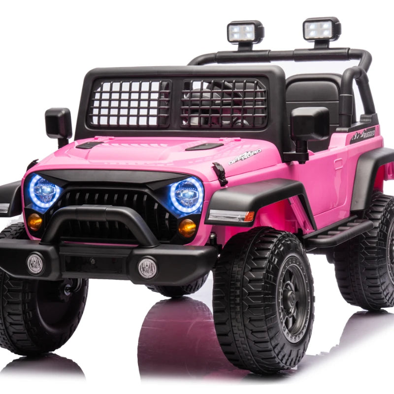 Kids Electric Ride On Truck with LED Lights and Double Seats