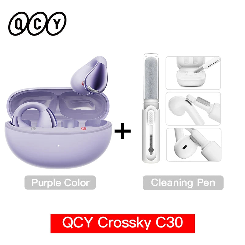 Earphones Crossky C30 Ear Clip Bluetooth 5.4 TWS Headphones by QCY