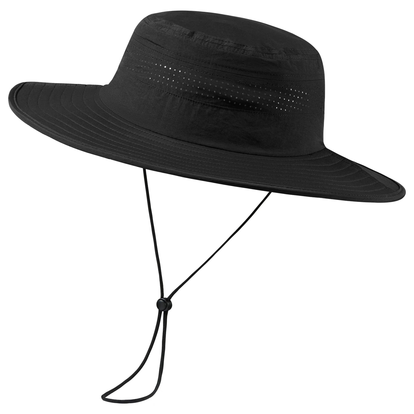 UPF 50+ Foldable Birm Water-Resistant Sun Bucket Hat with Laser Perforated Mesh Adjustable for Men Women Outdoor
