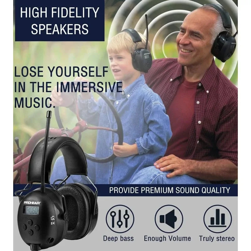 Upgraded Bluetooth Hearing Protection Headphones with FM Radio Earmuffs