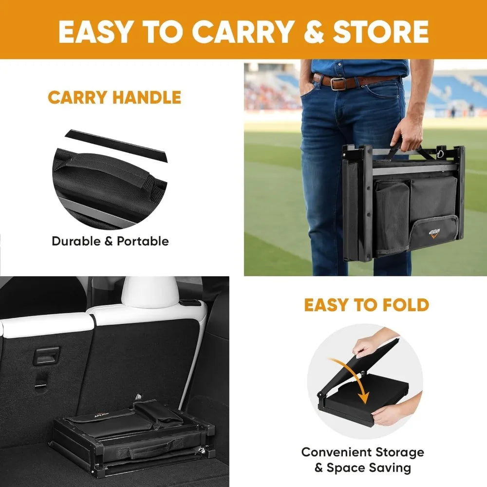 Portable Stadium Seat with Back Support and Cup Holder