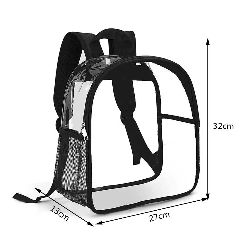 Clear PVC Backpack Stadium Approved Fashion Tote by Shunmaii