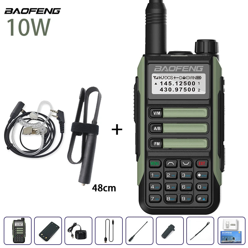 Baofeng UV-16 IP68 Waterproof Walkie Talkie Dual Band High Power Radio Long Range VHF UHF Two Way Radio with Scanner