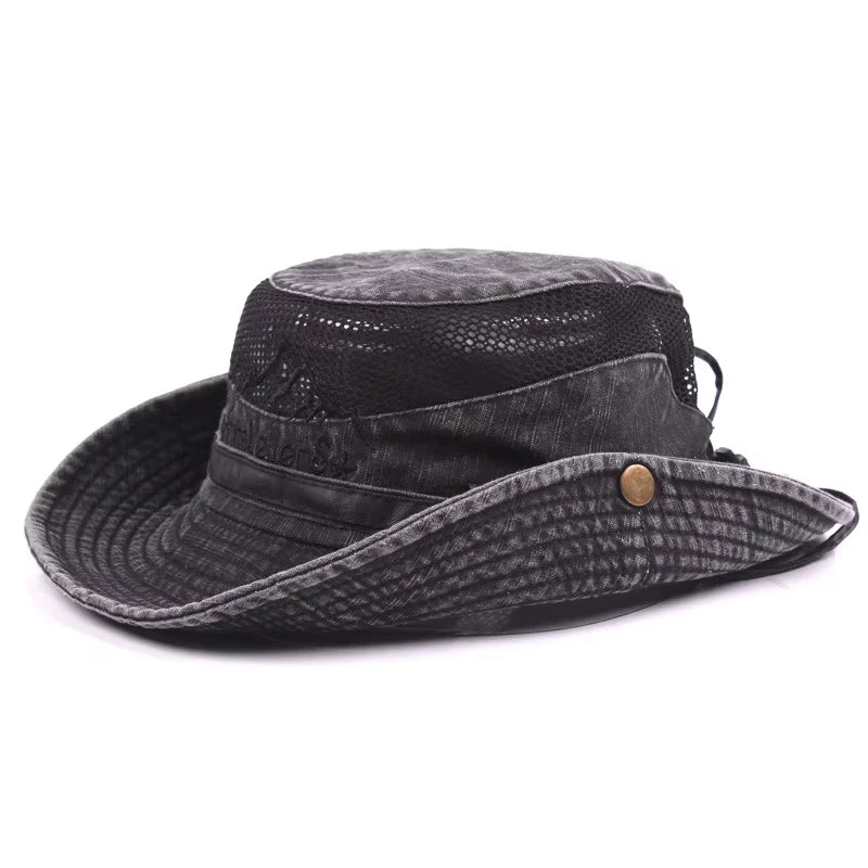 Outdoor Breathable Cotton Bucket Hat For Men Sun Protection