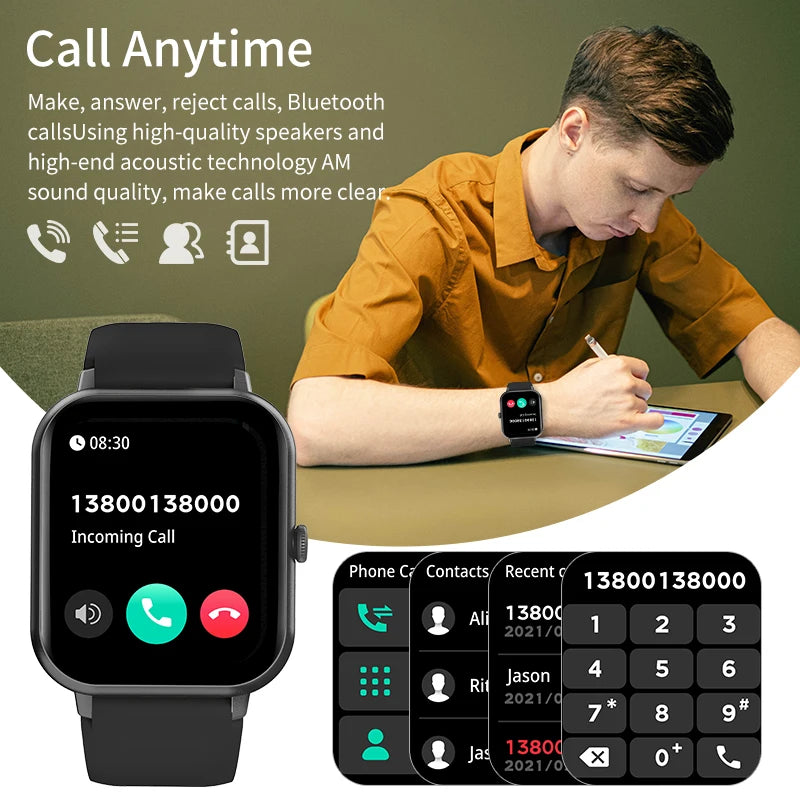 LIGE Waterproof Smart Watch Bluetooth Call For Women Men